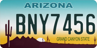 AZ license plate BNY7456