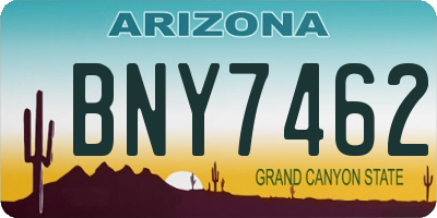AZ license plate BNY7462