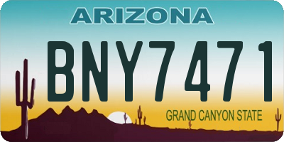 AZ license plate BNY7471