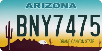 AZ license plate BNY7475