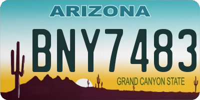 AZ license plate BNY7483