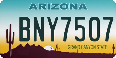 AZ license plate BNY7507