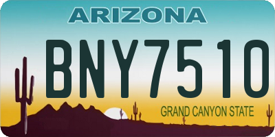 AZ license plate BNY7510