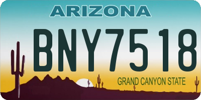 AZ license plate BNY7518