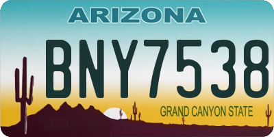 AZ license plate BNY7538