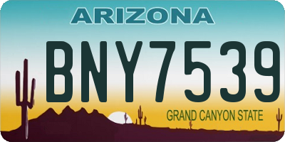 AZ license plate BNY7539