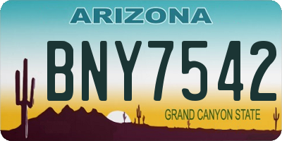 AZ license plate BNY7542