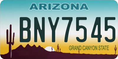 AZ license plate BNY7545