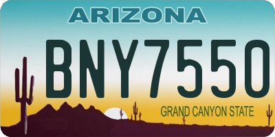 AZ license plate BNY7550