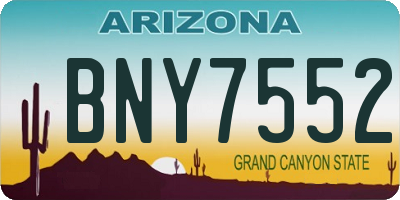 AZ license plate BNY7552