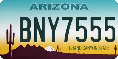 AZ license plate BNY7555