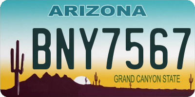 AZ license plate BNY7567