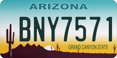 AZ license plate BNY7571