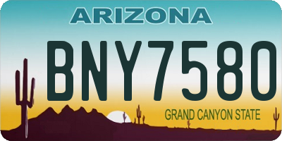 AZ license plate BNY7580