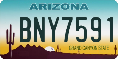 AZ license plate BNY7591