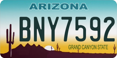 AZ license plate BNY7592
