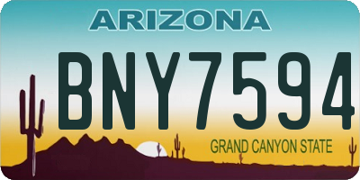 AZ license plate BNY7594