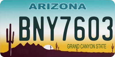 AZ license plate BNY7603