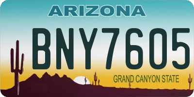 AZ license plate BNY7605