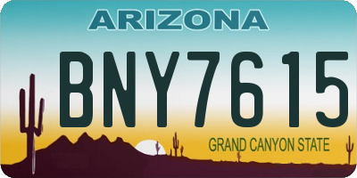 AZ license plate BNY7615