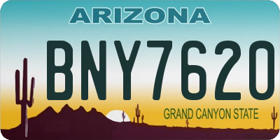 AZ license plate BNY7620