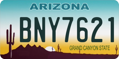 AZ license plate BNY7621