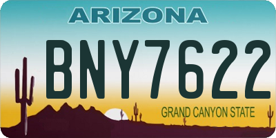 AZ license plate BNY7622