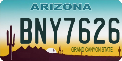 AZ license plate BNY7626