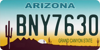 AZ license plate BNY7630