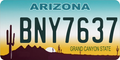 AZ license plate BNY7637