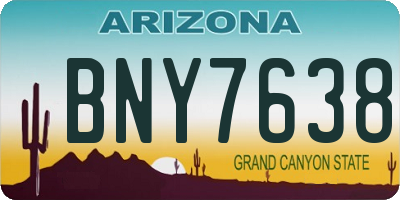 AZ license plate BNY7638