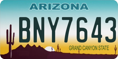 AZ license plate BNY7643