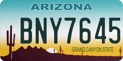 AZ license plate BNY7645