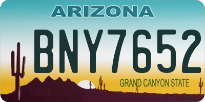 AZ license plate BNY7652