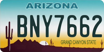 AZ license plate BNY7662