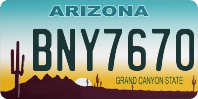 AZ license plate BNY7670