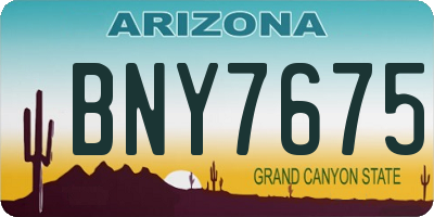 AZ license plate BNY7675