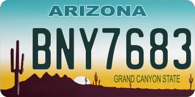 AZ license plate BNY7683