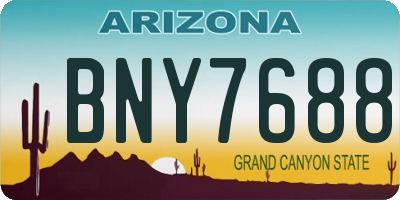 AZ license plate BNY7688