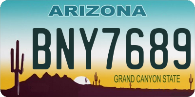 AZ license plate BNY7689