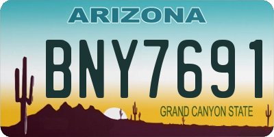 AZ license plate BNY7691