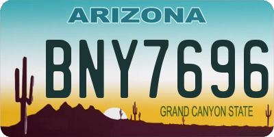 AZ license plate BNY7696