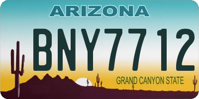 AZ license plate BNY7712
