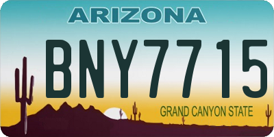 AZ license plate BNY7715
