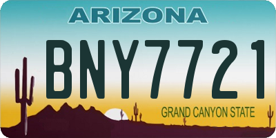 AZ license plate BNY7721