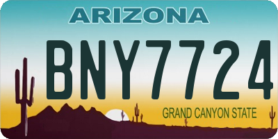 AZ license plate BNY7724