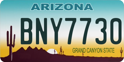 AZ license plate BNY7730