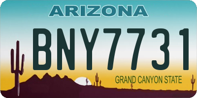 AZ license plate BNY7731