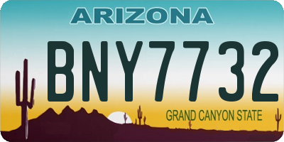 AZ license plate BNY7732