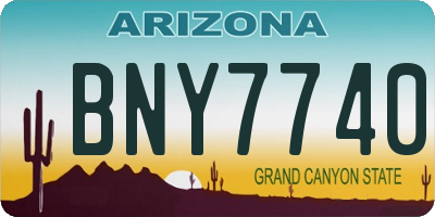 AZ license plate BNY7740